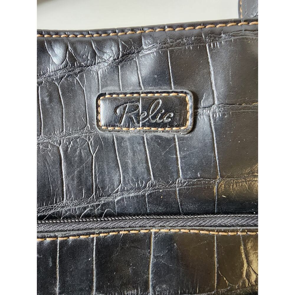 Relic By Fossil Black Crog Embossed Animal Print … - image 4